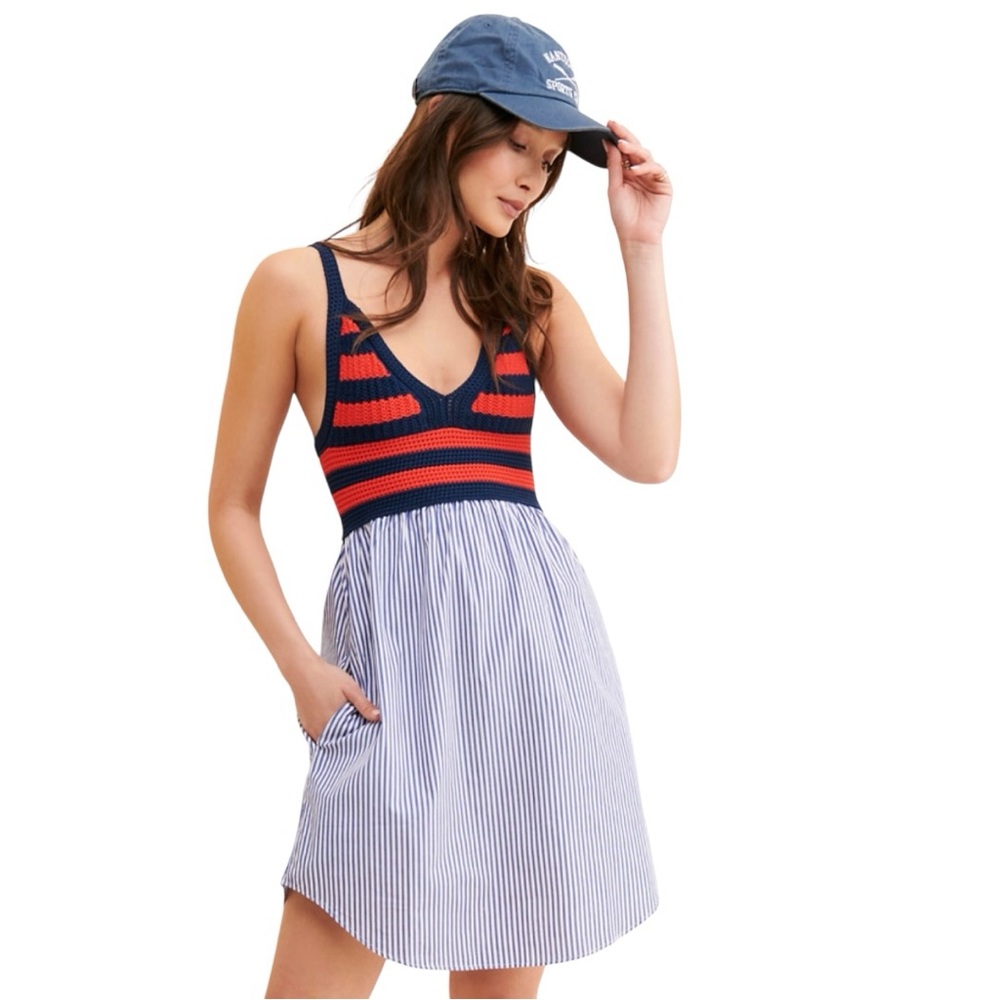 KULE The Esmee Crochet Striped Dress